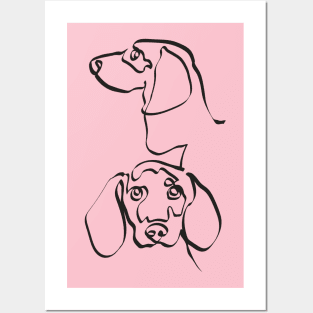 Abstract Line Beagle Posters and Art